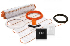 Zestaw ogrzewania podłogowego TV TT 170W/m2 - 1-stronnie zasilany - regulator programowalny TVT 33 czarny Thermoval - 8m2