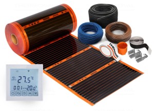 Zestaw ogrzewania podłogowego folia grzejna TV PTC 50 - 60W/mb, 120W/m2  - regulator TVT 31 WiFi Thermoval - 20 m2