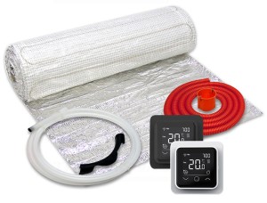 Zestaw ogrzewania podłogowego WT 2010 AL 150W/m2 - 1-stronnie zasilany - regulator programowalny TVT 40 CB WiFi Thermoval - 2m2